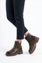 Ormen cutout mouth side buckle women's daily boots brown skin - 5