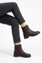 Demas women's casual ankle boots with side buckle - coffee emerald - 7