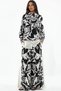 Patterned Cotton-Viscose Blouse and Wide-Leg Pants Set