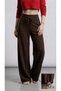 Women's Modal Fabric Bell-Waisted Folded Cuffed Wide Leg Sweatpants with Stopper