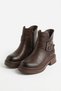 Ormen cutout mouth side buckle women's daily boots brown skin - 2