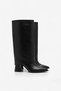Women's Black Leather Snap-On Boots