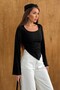 Women's Square Neck Spanish Sleeve Gathered Sandy Blouse - 8