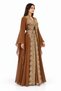 Women's Long Kaftan with Hand Embellishments and Open Book Collar Design - 2