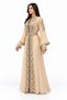 Women's Long Caftan with Shiny Stones and Pearl Work - 3