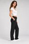 Women's Black 100% Cotton Solid Color Sweatpants - 2