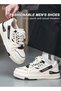 Men's Comfortable and Breathable Low Top Lace-Up Sneakers Non-slip and Wear-Resistant Thick-Soled Ro