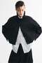 Scarf-collar bubble-hem jacket - 2