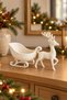 Sleigh Deer Figurine Decorative Home Ornament, 3D Printed Christmas Figure