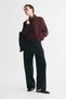 Scarf-collar bubble-hem jacket - 2