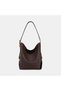 Women's Khaki Antique Gold Buckle Soft Leather Shoulder Bag - 3