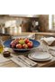 30 cm Large Size Dark Blue Enamel Fruit Bowl, Salad Plate, Presentation Dish - 2