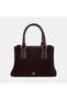 Women's Bitter Brown Double Handle Suede Textured Handbag