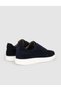 Genuine Leather Navy Blue Suede Laceless Men's Sneaker Shoes - 3