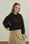 Modal Gathered Lace-Up Blouse