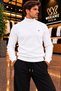 Men's Regular Fit Half Fisherman Embroidered Knitwear Sweater