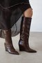 Glow Women's Wedge Heel Leather Boots Brown - 4