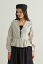 Pleated Top Buttoned Self-Striped Linen Blouse - 5