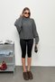 Women's Turtleneck Bat Sleeve Knitwear Sweater Anthracite - 27K 2687 - 3