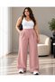 Women's Plus Size High Waist Single Pleated Palazzo Pants with Pockets Stretch Fabric