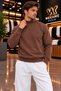 Men's Regular Fit Half Fisherman Embroidered Knitwear Sweater - 5