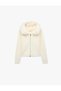 Long Sleeve Slim Fit Zippered Faux Fur Hooded Knitwear Cardigan - 5