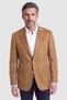 Camel Suede Textured Buttoned Blazer Jacket