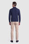 Navy Blue Half Turtleneck Long Sleeve Men's Knitwear - 2