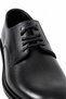 Black 100% Leather Lace-Up Flat Toe Men's Classic Shoes - 3