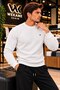 Men's Regular Fit Crew Neck Embroidered Knit Sweater - 4