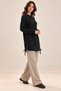 Women's Long Sleeve Round Neck Lace-Up Side Knit Patterned Knitwear Tunic - Modern Islamic Fashion and Winter Elegance - 7