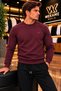Men's Regular Fit Crew Neck Embroidered Knit Sweater - 4