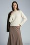 Crew Neck Cufflink Sweater 2590 Natural - 3