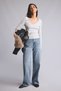 Fitted Lace Collar Ribbed Long Sleeve T-Shirt H3910Ax26Au - 2