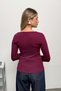 Women's Crew Neck Double Zipper Basic Blouse Plum - 27K 26021 - 5