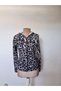Women's long sleeve hooded front zipper leopard print puffer diving jacket - 4