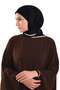 Black Muslin Scarf with Ribbed Edges, Breathable Cottony Texture, Crinkle 202214_01 - 2
