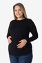 Premium Black Long Sleeve Maternity T-Shirt Cotton Lycra Comfortable Blouse Alternative - 4