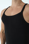Delux Series Men's Black Thin Strap Undershirt 3-Pack Breathable Day Comfort Wear - 3