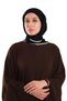 Black Muslin Scarf with Ribbed Edges, Breathable Cottony Texture, Crinkle 202214_01