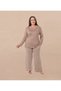 Patterned Long Sleeve Plus Size Pajama Set