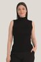 Special Series Women's Black Turtleneck 2-Piece Sleeveless Body Knitted Clothing Wardrobe Piece - 2