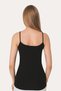 Premium String Strap Black Women's Buttoned Undershirt 2 Pack Cotton Clothing - 4