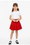 Girl's Diver Fabric Red Pleated Mini Skirt - 456- - 2