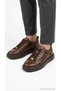 Men's Sneaker Lace-Up Patent Leather Detailed Thick Sole Casual Sports Shoes Classic Stylish 12-10447