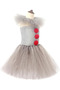Kids Horror Movie Clowns Cosplay Costume Set for Girls Halloween Party Dress Up Tutu Dress - 6
