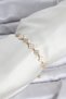 Gold Color Zircon Stone Row Clover Model Women's Bracelet with Elevator Chain