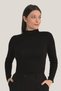 Delux Series Women's Black Turtleneck Long Sleeve Body 3 Pieces Stylist Combinations Option - 3