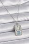316L Steel Silver Color Chain Gemini Zodiac Sign Zircon Stone Women's Necklace - Tj-Bko9446