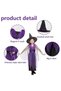 Witch Girls Kids Child Holiday Party Role Play Dance Party Gown Costume Queen Princess Dress Hat - 2